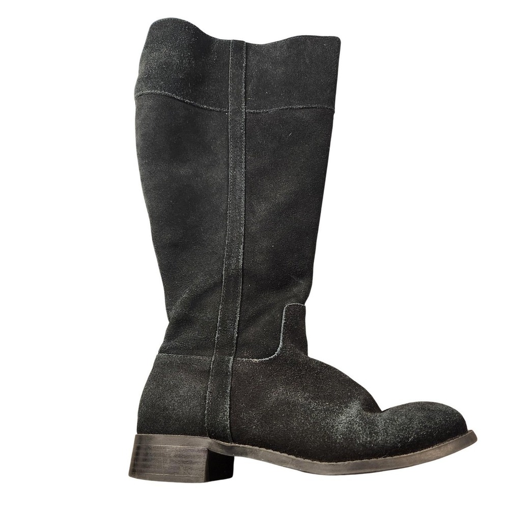 Torrid Boots Womens Size 7 Black Faux Suede Knee High Riding Zip Block Heel